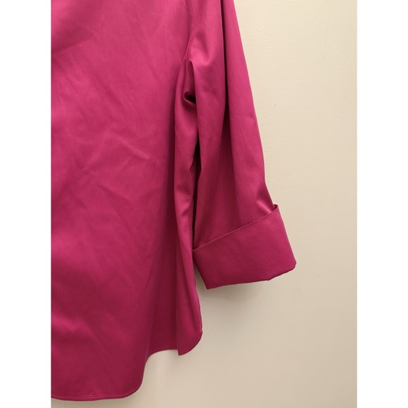 Chico's Women's Size 3 Red Garnet Long Sleeve Button Up Shirt Blouse Top - Picture 2 of 7